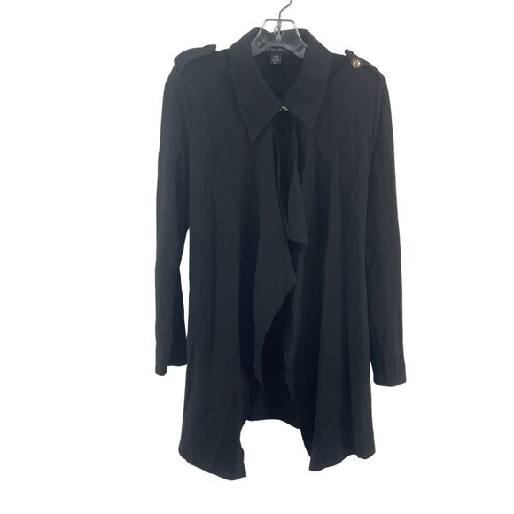 Amisu Black Viscose Asymmetrical Open Jacket Womens Size 8 - Preowned - Picture 1 of 4